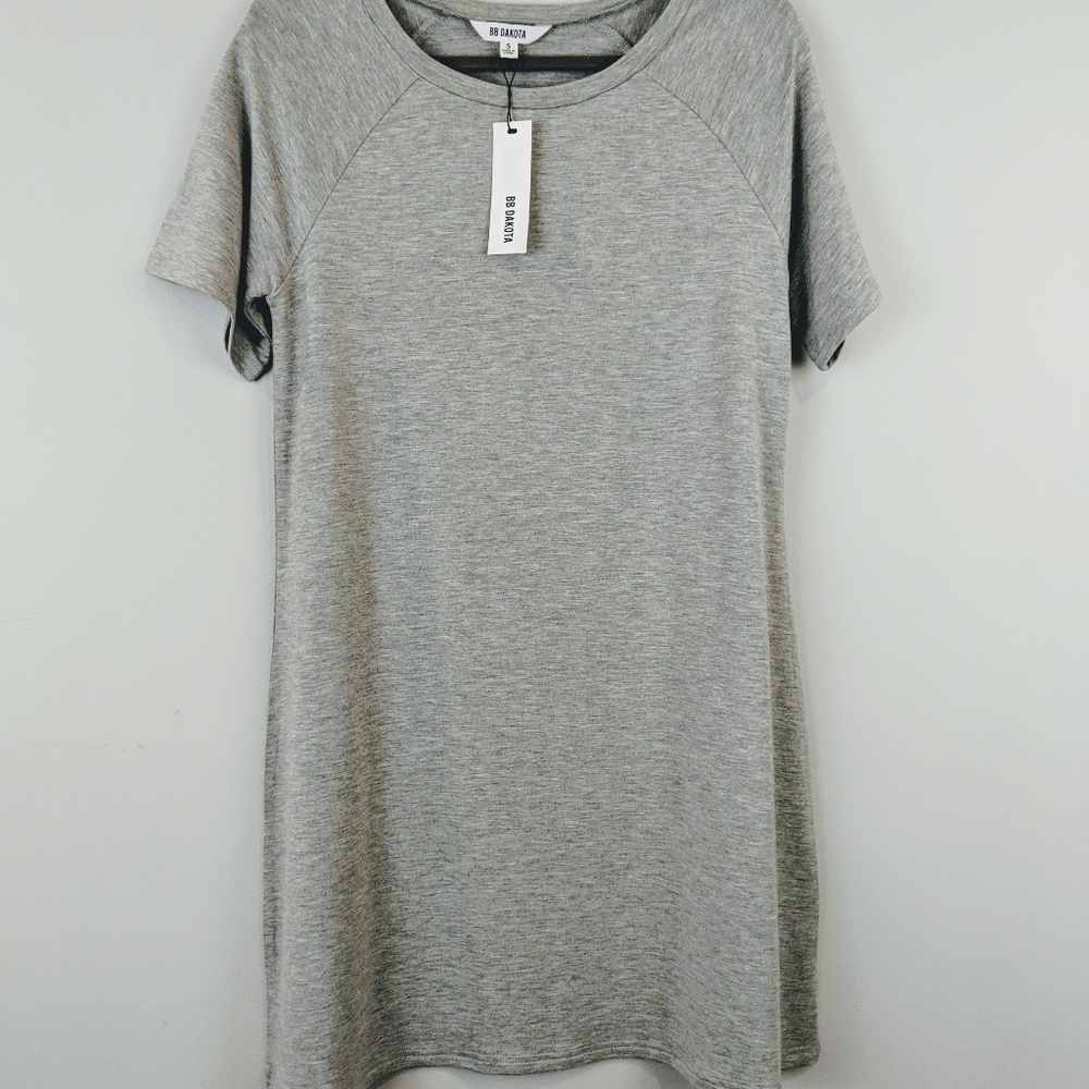 NWT BB Dakota Womens Greer Knit A-Line‎ Cut Out Dress Size S Gray Capsule Casual